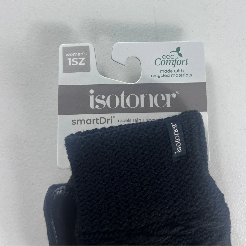 Isotoner Womens Black‎ SmartDri SmartTouch Gloves 1SZ EcoComfort NEW - Picture 5 of 5